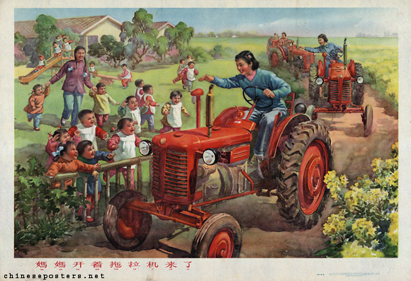 Mama comes on a tractor, 1960
