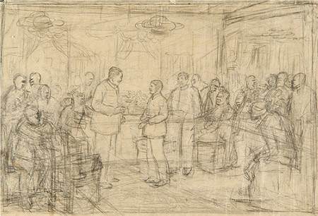 Lin Gang, sketch for 'Zhao Guilan at the conference of outstanding workers'