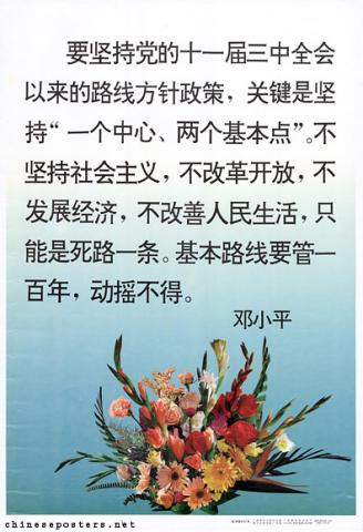 We must adhere to the Party's policy adopted at the Third Plenum of the Eleventh Central Committee... - Deng Xiaoping