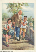 The old man is walking well